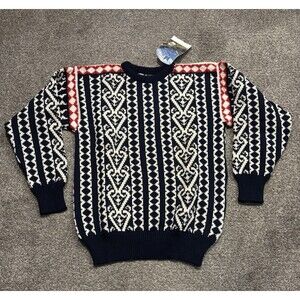 Dale of Norway Crewneck Sweater Mens Large Pure New Wool Nordic Pattern Vintage
